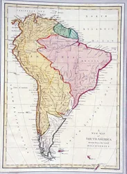 Een Nieuwe Kaart van Zuid-Amerika, getekend naar de laatste ontdekkingen, pagina 75 uit Beschrijvende Brieven en Tekeningen, Volume 1 door James Forbes, gepubliceerd in Londen, 1794
